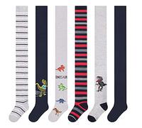 L&K-II 6er collants enfants garçons collants tricotés multicolores avec rayures et motifs dino 2734 74-80