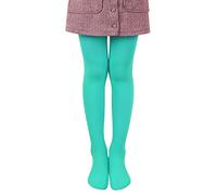 L&K-II Collants de Ballet pour Enfants et Filles - 80 DEN Opaque Microfibre - Danse Avec Pied - Coloré 27251 Vert 122/128