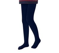 L&K-II Collants Thermiques fille Collants enfants avec Doublure hiver Chaud Opaque Douillet seamless Treggings taille Haute Collant multicolore 4611 Bleu marine 110-116