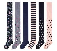 L&K-II Ensemble de 6 Collants pour Enfants Collants pour Filles, Collants pour bébé pour Filles Motif à Rayures à Pois Floraux 6 pièces dans un Ensemble 27257 98-104