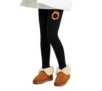 L & K-II Leggings Thermiques Filles Leggings d'hiver pour Enfants Pantalons pour Enfants doublés de Coton épais 4610 Noir 146-152