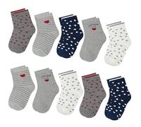 L&K-II Lot de 10 Chaussettes en Coton pour Enfants et Filles motif mignon Baskets Colorées 2887 35-38