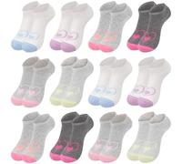 L&K-II Lot de 12 Chaussettes enfants filles chaussettes de sport en coton motif mignon coloré automne 2895 35-38