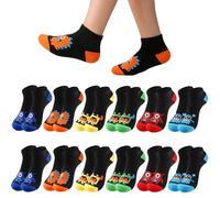 L&K-II Lot de 12 Chaussettes pour enfants chaussettes de sport pour garçons coton petits monstres 2879 27/30