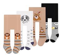 L&K-II Lot de 4/6 collants pour bébé garçon avec chien Lion Singe ours et voiture Motif différents motifs aléatoires 2750, 2760 A-4, 68/74 cm