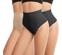 L&K-II Shapewear Femmes Tummy Control Figure Shaping Corsage Pantalon String Tummy Control Seamless Underpants Body Shaper Taille Haute sous-Vêtements 3601 Noir+Noir+Beige L/XL