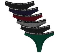 L&K-II String Femme Tanga Coton sous-Vêtement Colutte pour Femmes Lot de 6 3207 Blanc S