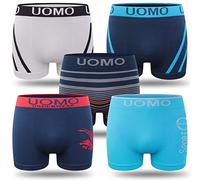 L&K Lot aléatoire de 5 Boxers ajustés en Microfibre, Motif Mixte Multicolore 1202-UN S/M