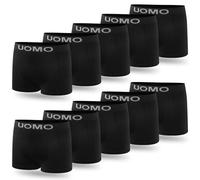 L&K Lot de 10 Boxers pour Homme en Microfibre Noire 1214 BL S/M