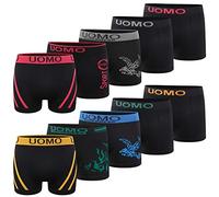 L&K Lot de 10 Boxers rétro pour Hommes Boxers Men Microfibre en 10 modèles différentss Noir 1209 BL XL/2XL