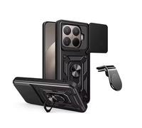 L Kit De Support Magnétique De Voiture Pour Conduite Sûre + Coque De Fenêtre Coulissante De Défenseur Militaire Magnétique PHONECARE Pour Xiaomi 15T Pro 5G - Noir