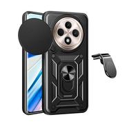 L Kit De Support Magnétique De Voiture Pour Conduite Sûre + Coque De Fenêtre Coulissante De Défenseur Militaire Magnétique Phonecare Pour Oppo Reno12 FS 5G - Noir
