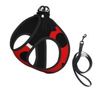 L Laisse Gilet Harnais pour Chien - Petite Taille Imprimé Coccinelle Dessin Animé Ensemble Laisse Réfléchissante pour Extérieur et Chien Promenade