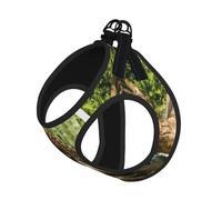 L Laisse gilet harnais pour chien - Petite taille Panthère sur le tronc d'arbre Imprimé cascade Laisse réfléchissante pour l'extérieur et promenade du chien