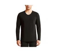 (L,Male Black)Thermal Underwear Men Winter Women Long Johns Sets Fleece Keep Warm In Cold Weat