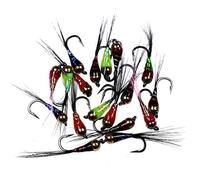 L-MEIQUN, 48pcs / boîte # 14 Crochet Tungstène Perdigon Nymph Petite Bead Theads Fly Rainbow Brown Truite Grazing Brook Truite Pêche Pêche Évier Rapide Fly Fly (Couleur : 48Pcs)