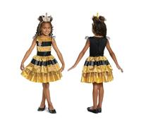 L.O.L Surprise - Déguisement Enfant Queen Bee avec Robe Dorée à Volants et Détails Authentiques - Taille M (7 à 8 Ans) - Licence Officielle - Costume pour Filles, Halloween, Cosplay et Carnaval