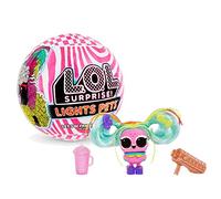 L.O.L. Surprise, Lights Pets - boule 9 dont 1 Pets 6cm, phosphorescent avec pelage, lampe lumière noire, Modèles aléatoires à collectionner. Piles incluses, jouet pour enfants dès 3 ans, LLUA6