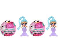 L.O.L. Surprise! Mermaids Makeover Magic Baby Sisters - Queue de Sirène aux Couleurs Changeantes avec Boule Coquillage de Présentation, 6 Poupées à Collectionner - Dès 4 Ans (Lot de 2)