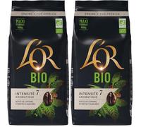 L OR BIO CAFE EN GRAINS 900G, 100% Arabica, Intensité 7 (Lot de 2)