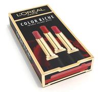 L’Oréal Paris - Coffret 3 Rouges à Lèvres - Mat et repulpant - Color Riche - Teintes : Nude Independant (640), Rouge détermination (346), Rose Activist (188)