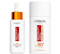 L’Oréal Paris - Coffret Routine Visage Anti-Âge à la Vitamine C - Sérum 12% Vitamine C Pure & Fluide Solaire Anti-UV FPS 50+ - Anti Rides - Revitalift Clinical