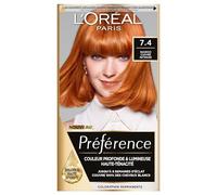 L’ORÉAL PARIS - Coloration Cheveux Permanente - Longue Durée & Lumineuse - Couvre 100% des Cheveux Blancs - Préférence - Nuance : Dublin Mango (7.4), Cuivré Intense