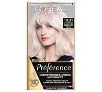 L’ORÉAL PARIS - Coloration Cheveux Permanente - Longue Durée & Lumineuse - Couvre 100% des Cheveux Blancs - Préférence - Nuance : Stockholm (10.21), Blond Très Très Clair Perlé