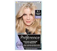L’ORÉAL PARIS - Coloration Cheveux Permanente - Longue Durée & Lumineuse - Sans Reflets Jaunes - Couvre 100% des Cheveux Blancs - Préférence - Nuance : Copenhague 8.1, Blond clair cendré
