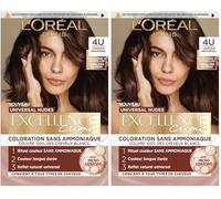 L’ORÉAL PARIS - Coloration Cheveux Permanente - Longue Durée - Résultat Naturel & Lumineux - Couvre 100% des Cheveux Blancs - Excellence Crème Universal Nudes - Nuance : Châtain Universel (4U)