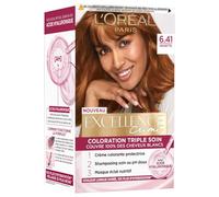 L’ORÉAL PARIS - Coloration Cheveux Permanente Triple Soin - Couvre 100% des Cheveux Blancs - Excellence Crème - Nuance : Noisette (6.41)