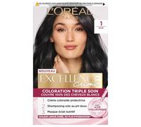 L'Oréal Paris Coloration triple soin Excellence - Couvre 100% des cheveux blancs - 1 Noir