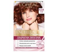L'OREAL PARIS Lot coloration Excellence 6.54N Blond foncé acajou cuivré + Spray Magic Retouch 75 ml Châtain acajou