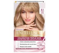 L’ORÉAL PARIS - Coloration Cheveux Permanente Triple Soin - Couvre 100% des Cheveux Blancs - Excellence Crème - Nuance : Blond Clair Cendré (8.10)