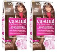 L’ORÉAL PARIS - Coloration Cheveux Semi-Permanente Ton sur Ton - Couleur Soin Gloss - Sans Ammoniaque - Casting Crème Gloss - Nuance : Blond Foncé (6.0) (Lot de 2)