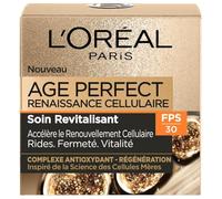 L’Oréal Paris - Crème de Jour FPS 30 Age Perfect Renaissance Cellulaire - Soin Revitalisant Rides, Fermeté & Vitalité - Au Complexe Antioxydant Protecteur - Tous Types de Peaux - 50 ml