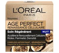 L’Oréal Paris - Crème de Nuit Age Perfect Renaissance Cellulaire - Soin Régénérant Rides, Fermeté & Densité - Au Complexe Antioxydant Protecteur - Tous Types de Peaux - 50 ml