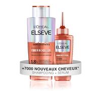 L’OREAL PARIS - Elseve Fiber Booster - Duo Anti-Chute Cheveux - Stimule la Pousse* - Augmente la Densité Capillaire - Hommes & Femmes - Shampooing Sans Sulfates + Sérum Croissance
