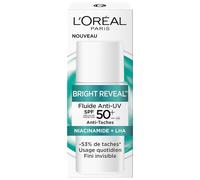 L’Oréal Paris - Fluide Anti-UV SPF50+ - Enrichi en Niacinamide - Protège & Corrige les Taches - Pour Tous Types de Peau - Bright Reveal - 50 ml