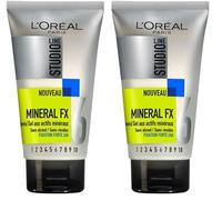 L’ORÉAL PARIS - Gel Coiffant Fixation Forte - Enrichi aux Actifs Minéraux - Tenue 24H Sans Résidus -Tous Types de Cheveux - Studio Line Mineral FX - 150 ml (Lot de 2)