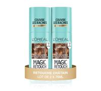 L’ORÉAL PARIS - Lot de 2 Magic Retouch Châtain - Spray Instantané Correcteur de Racines & Cheveux Blancs - Hommes & Femmes - 75ml