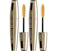 L’Oreal Paris Makeup Voluminous Million Lashes Mascara, Volumizing, Defining, Smudge-Proof, Clump-Free Lengthening, Collagen Infused Eye Makeup, Amplifying Mascara Brush, Blackest Black, 2 Count