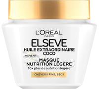L’ORÉAL PARIS - Masque Nutrition Légère - Cheveux Fins à Secs - Huile Extra Fine de Coco & Concentré Nourrissant - Sans Alourdir - Multi-Usages - Elseve Huile Extraordinaire Coco - 290 ml