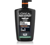 L'Oréal Men Expert Hydra Energetic Carbon Gel douche 5 en 1 pour homme - Nettoyant tout-en-un ultime pour le corps, le visage, les cheveux, le rasage et l'hydratation, nettoyage semblable à un aimant