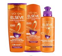 L’ORÉAL PARIS - Routine de Soins Capillaires - Cheveux Bouclés et Très Secs - Boucles Nourries et Rebondies - Enrichi en Huile Extra Riche d'Amla - 3 Produits - Shampooing + Démêlant + Soin - Elseve Huile Extraordinaire Amla