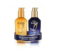 L’ORÉAL PARIS - Routine Nutrition Intense - Tous Types de Cheveux Secs - Jour et Nuit - Soin Sublimateur Universel + Sérum Midnight - Elseve Huile Extraordinaire
