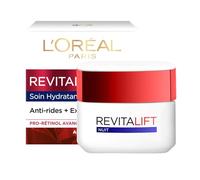 L’Oréal Paris - Soin Nuit Hydratant Visage Anti-Âge - Crème Anti-Rides, Extra-Fermeté & Tonifiante - Enrichi au Pro-Rétinol & Fibrelastyl - Tous Types de Peaux - Revitalift - 50 ml