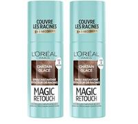 L’ORÉAL PARIS - Spray Instantané Correcteur de Racines & Cheveux Blancs - Hommes & Femmes - Magic Retouch - Châtain Glacé - 75ml (Lot de 2)
