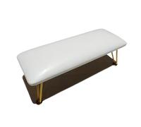 l’oreiller des ongles, Nail Arm Rest Multicolor Memory Foam Faux Leather Manicure Cushion(White-Gold Stand)
