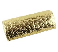 l’oreiller des ongles, Repose-bras for ongles, coussin demi-cercle en simili cuir, mousse à mémoire de forme, multicolore, 30x13x6cm(Gold)